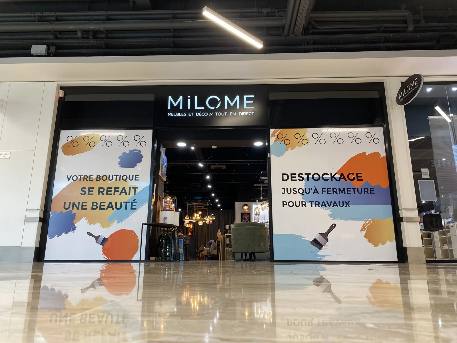 Vitrophanie commerce Milome Rennes