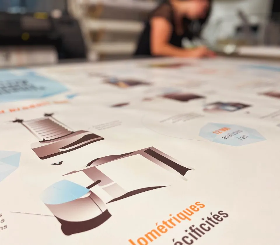 Fabrication bâche grand format — Production et installation en atelier